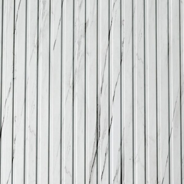 Marble Statuario Panel — fluted wall panel, 186 × 2750 mm