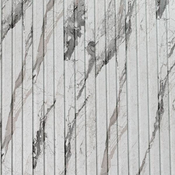 Marble Volakas Panel — fluted wall panel, 186 × 2750 mm