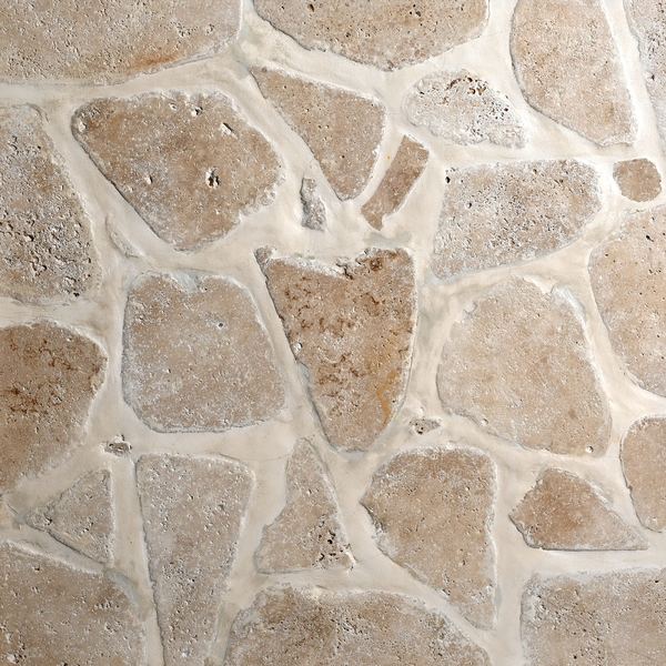 Travertine Light Crazy Pavers — crazy paving, Random sizes