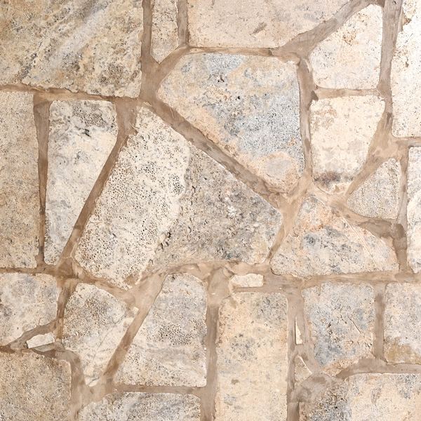 Travertine Silver Crazy Pavers — crazy paving, Random sizes